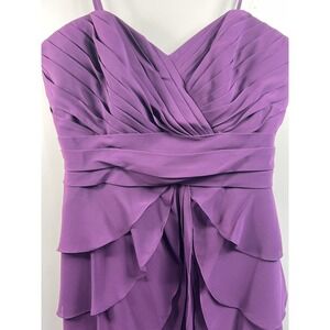 Allure Bridals Bridesmaids Dress Women's Sz 14 Purple Strapless Short With Shawl